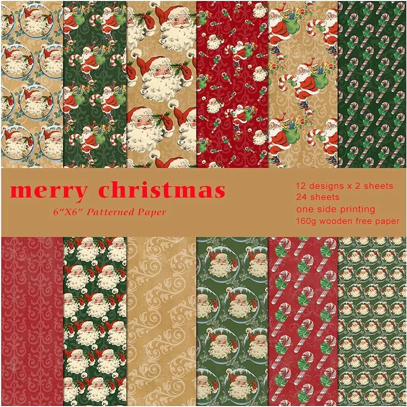 Besuche den ZAKHSE-Store Motivpapier Weihnachten, 48 Blätter Weihnachtliche Bastelpapier 15, 2x15, 2cm, Einseitige Bedruckt Papierblock, Weihnachtsmann Druck Designpapier Dekorpapier Handwerk Fotoalbum Scrapbook Zubehör — Geschenkverpackung
