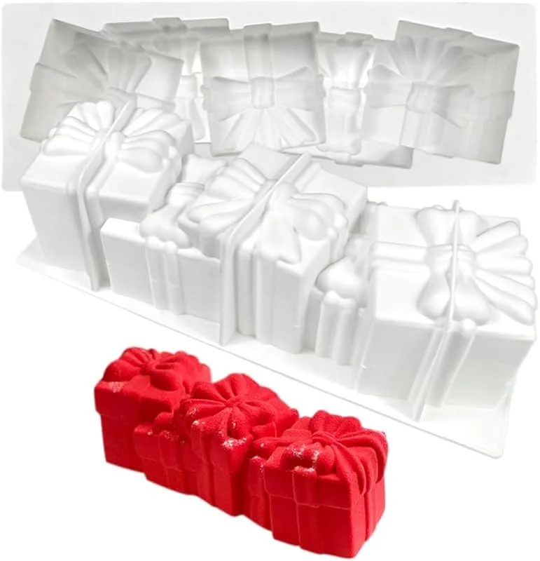Marke: mostsom mostsom Silikonform mit Schneeblumen-Motiv, Geschenkbox, Madeleine-Silikon-Backform, DIY für Süßigkeiten (J_32, 3 x 10, 9 x 8, 4 cm), J_12.7x4.3x3.3 inch — Weihnachtskueche