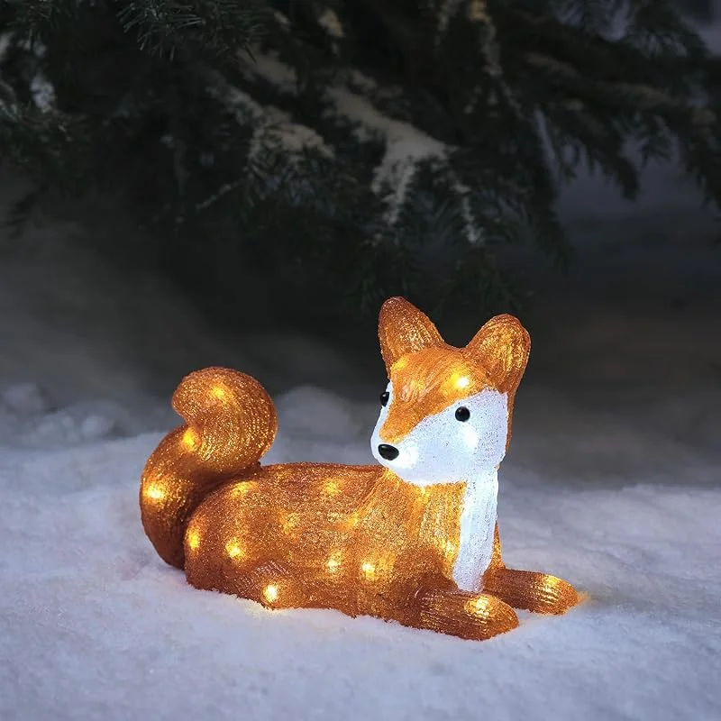 Besuche den Lights4fun-Store Lights4fun 32cm LED Acryl Fuchs Figur innen und außen Weihnachtsfigur Weihnachtsdeko Weihnachtsbeleuchtung Außen Gartendeko