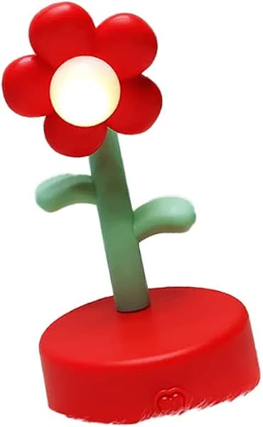Marke: Mrisata Niedliche Blumen-Tischlampe, Nachtlicht, Tragbare Schreibtischlampe mit Herzförmigem, Romantisches, Farbenfrohes Blumendesign für Schlafzimmer, Wohnzimmer, Büro, Dek (Rot) — Kerzenlicht Abendessen