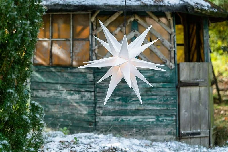 Besuche den Novaliv-Store Novaliv Weihnachtsstern Dekostern 65cm Weiss für AUSSEN Kabel mit Trafo 3D Stern 18 Zackig Leuchtstern Weihnachtslicht Winterbeleuchtung 3D Stern Weihnachtslicht Xmas Lights — Weihnachtsdeko