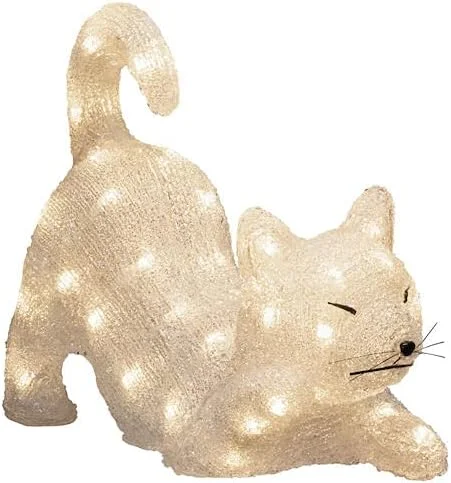 Besuche den Konstsmide-Store Konstsmide Christmas Outside Acrylic Decoration Cat, Outdoor Lighting (IP44), 48 Warm White LEDs, Transparent Cable — Weihnachtsbeleuchtung