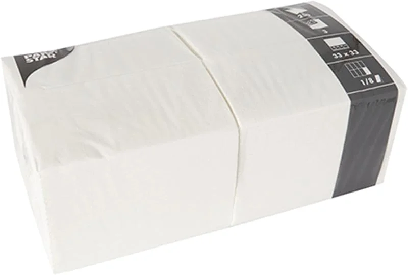 Besuche den PAPSTAR-Store Papstar 250x Tissueservietten Weiß - 33 x 33 cm, 3-lagig, 1, 8-Falz — Geschenkverpackung