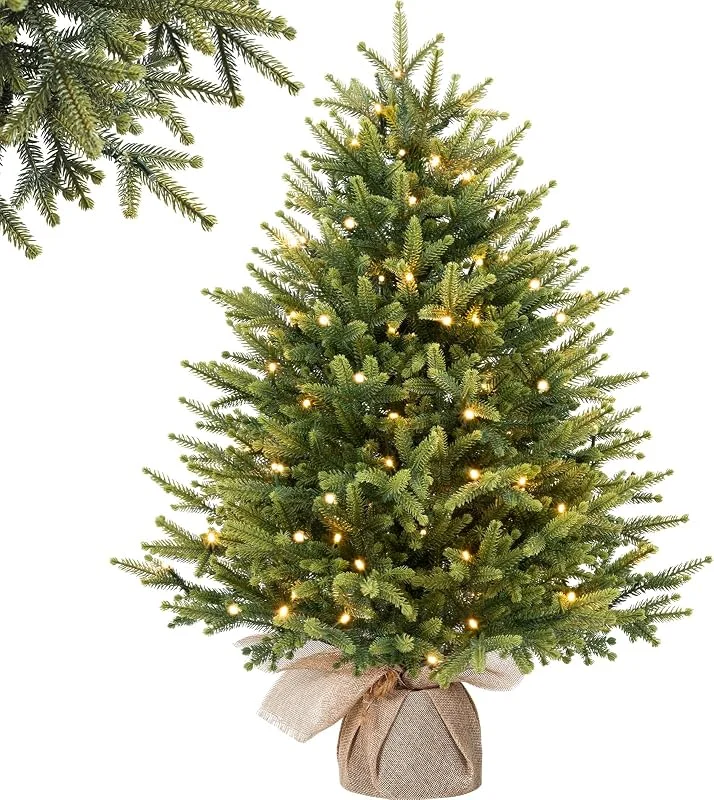Besuche den Alupssuc-Store Alupssuc 95 cm Vorbeleuchteter Künstlicher Weihnachtsbaum mit 17 Lichtmodi — Weihnachtsdeko