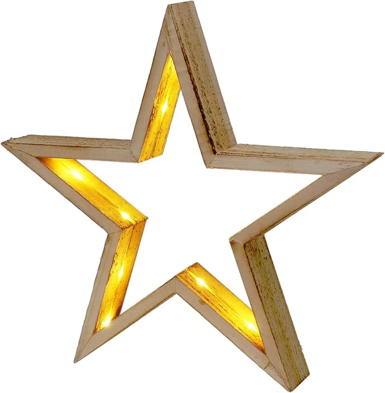 Besuche den Spetebo-Store Spetebo LED Holzstern natur zum Hängen mit Timer - 29 cm - Weihnachts Deko Stern beleuchtet Batterie betrieben - Weihnachten Advent Winter Stern Fenster Deko Beleuchtung — Weihnachtsdeko