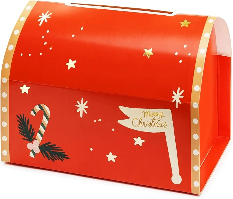 Besuche den PartyDeco-Store PartyDeco Weihnachtsbriefkasten 22x13x14cm - Set inklusive Briefpapier & Briefumschläge Weihnachtlicher Briefkasten-Set für den Weihnachtsmann, Größe 14x22x13 cm, Inklusive Briefe und Umschläge — Geschenkverpackung