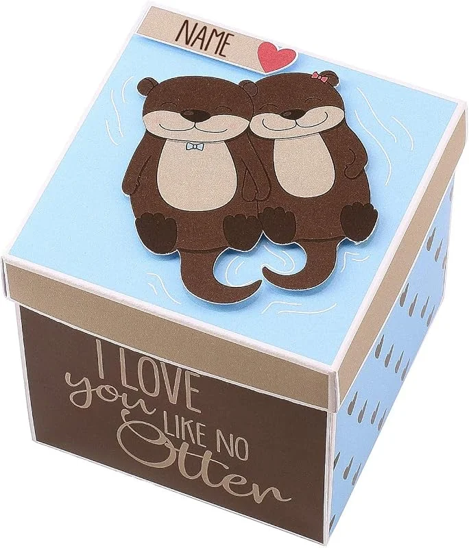 Besuche den Herz & Heim-Store Herz & Heim® Überraschungsbox für Verliebte mit Namensaufdruck - Handgefertigt in Deutschland - I love you like no Otter — Geschenkverpackung