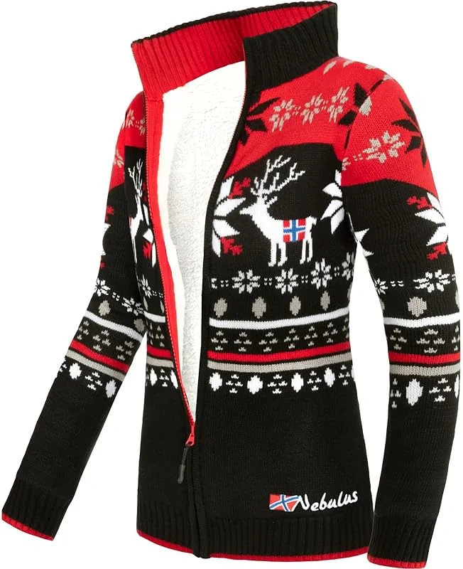 Besuche den Nebulus-Store Nebulus Damen Norweger SVERRE, warme Strickjacke, praktische & vielseitige Jacke — Weihnachtsmode