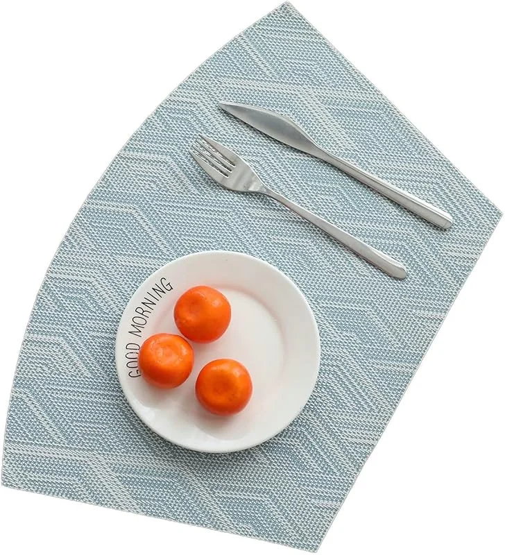 Besuche den Epinki-Store Epinki 2er Set Tischset Stoff Abwaschbar Sektor 44x29CM, PVC Platzsets Sektor mit Rautenförmig Muster Anti-Rutsch, Tisch-Sets Blau für Küche Restaurant und Hotel — Küche & Haushalt