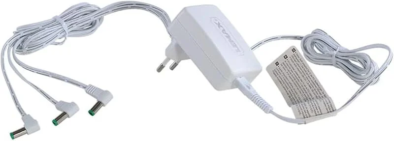 Marke: Lemax Lemax 94564-4, 5V Netzadapter, Poweradapter mit 3 Anschlussmöglichkeiten - EU Stecker - Farbe: Weiß - Zubehör Weihnachtswelt — Weihnachtsdeko