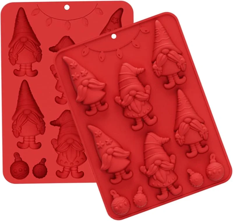Marke: Generisch Schokoladenform Weihnachten, Backformen mit Zwerg-Design für Kuchendekorationen, Werkzeug mit einfacher Entnahme zur Herstellung von Schokolade, Keksen, Kuchendekorationen — Weihnachtskueche
