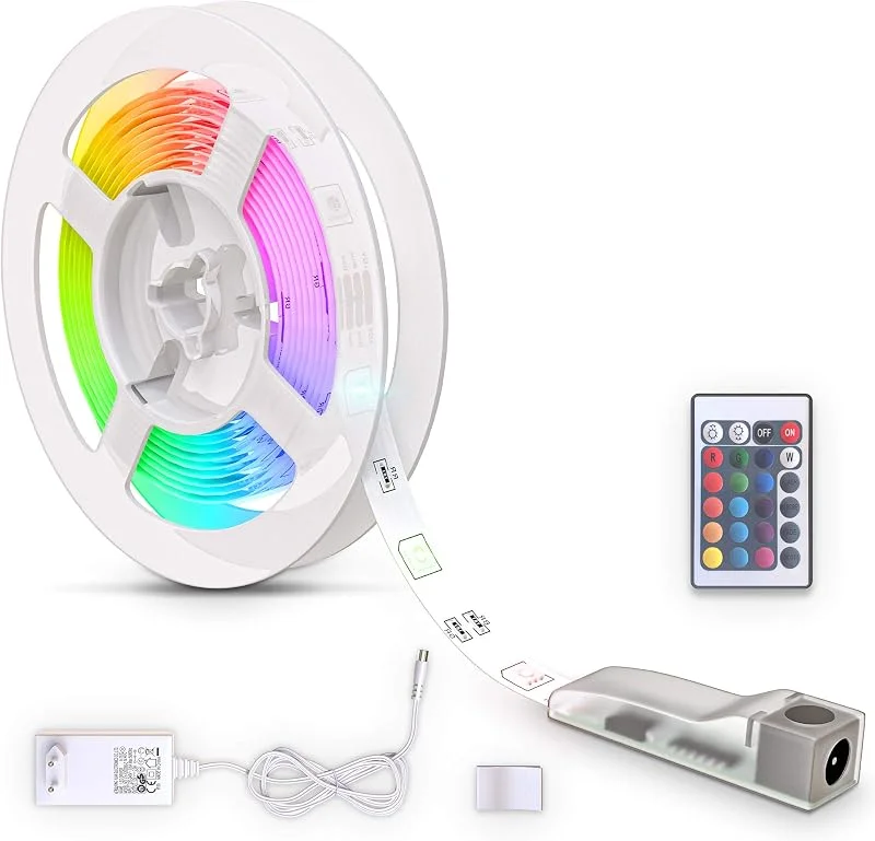 Besuche den B.K.Licht-Store B.K.Licht - LED Strip 3m mit Fernbedienung, buntes RGB Licht, dimmbar, selbstklebend, LED Streifen, Leiste, Gaming Deko, Band, Lichtleiste, Lichtschlauch, Beleuchtung, 30x1x0, 2 cm, Weiß — Weihnachtsbeleuchtung