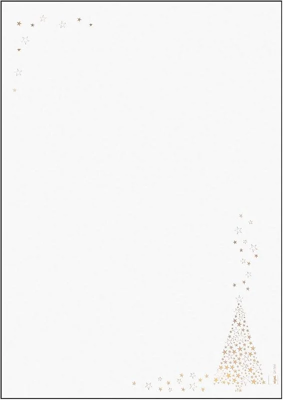 Besuche den Sigel-Store SIGEL Weihnachtsbriefpapier Golden Tree A4 100 Blatt Goldprägung — Geschenkverpackung