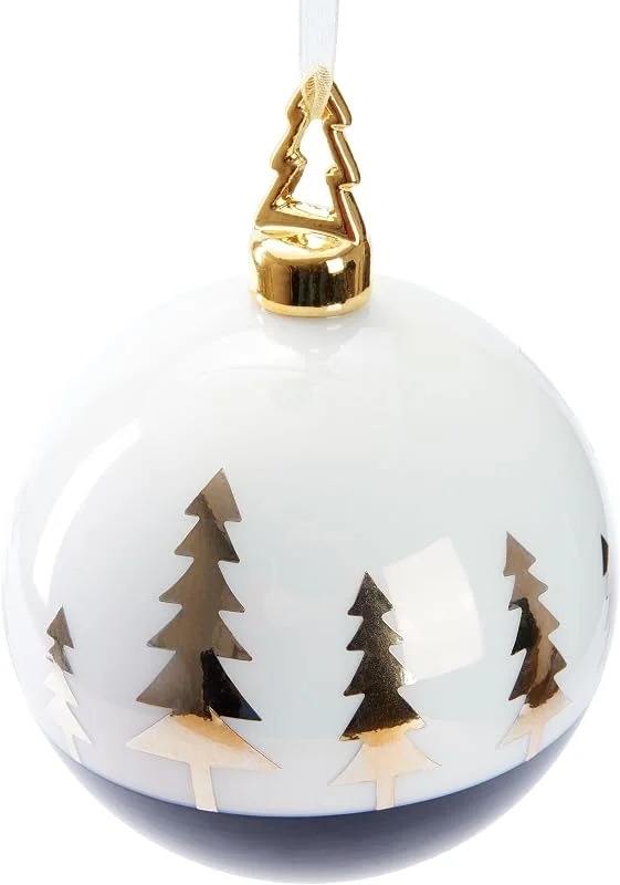 Besuche den BRUBAKER-Store BRUBAKER Premium Weihnachtskugel Tannenbaum Gold - 10 cm Baumkugel — Weihnachtsdeko