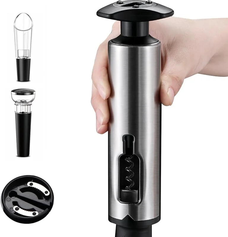 Marke: EBUYFIRE Weinflaschenöffner set beer flaschenöffner 4-in-1 weinöffner set Profi korkenzieher für wein mit folienschneider, vakuum weinverschluss und weinausgießer, screwpull korkenzieher wein geschenkset — Wein und Festtafel