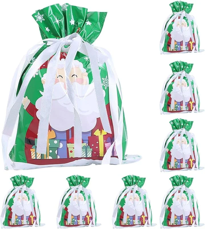 Marke: Generisch Weihnachts-Geschenktüten, 8-teilige Kordelzugbeutel für Süßigkeiten, Partygeschenke, Heimdekorationen für Kinder und Erwachsene, , Urlaub, Festival, Klassenzimmer, Hochzeit — Geschenkverpackung
