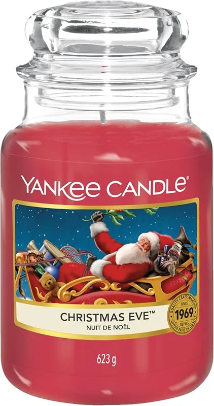 Besuche den Yankee Candle-Store Yankee Candle Duftkerze im Glas (groß), Christmas Eve, Kerze mit langer Brenndauer bis zu 150 Stunden, Perfekte Geschenke für Frauen — Kerzenlicht Abendessen