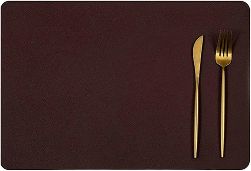 Besuche den Epinki-Store Epinki Tischset Weihnachten Vintage Quadratisch, 2er Set 43x30CM Platzsets Weihnachten Doppelseitig aus PU Leder, Tischmatte Schreibtisch Kaffee Milchig Weiß für Esstisch, Antifouling — Küche & Haushalt