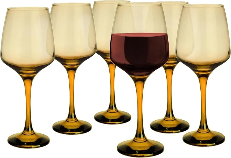 Besuche den Glasmark KROSNO 1992-Store Glasmark Krosno Weinglas 0, 3l Rotwein Weingläser 6er Set Gläser Für Rotwein Weisswein Rotweinglas Rotweingläser Weissweingläser Wein Kelch Glas Spülmaschinenfest Honigfarbenes Glas 6 x 360 ml — Wein und Festtafel