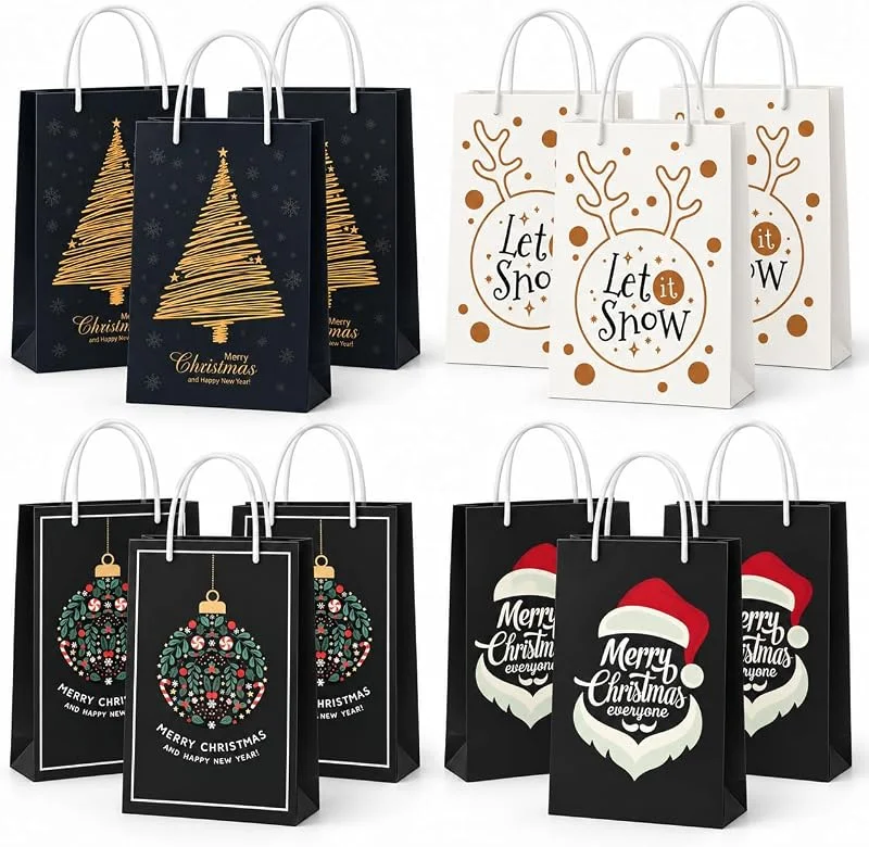 Besuche den happymas-Store 12 XXL Weihnachtstaschen Geschenktaschen Geschenktüten für Weihnachten: Weihnachtstüten ideal für Geschenkverpackungen für Geschenke
