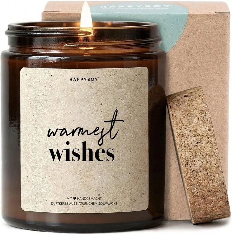 Besuche den Happysoy-Store Geschenk zu Weihnachten Duftkerze im Glas aus Soja - handgemacht, plastikfrei - nachhaltige Geschenkidee für Frauen, für Männer - Weihnachts-dekoidee - für Freundin Eltern Mama Papa — Kerzenlicht Abendessen