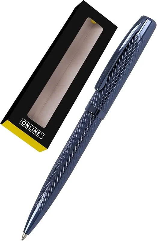 Besuche den Online-Store Online Kugelschreiber Eleganza Diamond Night I hochwertiger Metall-Kuli Blau I auswechselbare Großraummine I Metallclip I Schreibfarbe Schwarz dokumentenecht I inkl. Geschenkverpackung