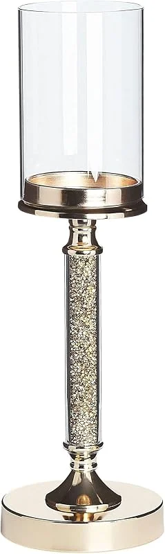 Besuche den Beliani-Store Beliani Kerzenständer Gold Glas Eisen Glamourös Klassischer für Besonderes — Kerzenlicht Abendessen