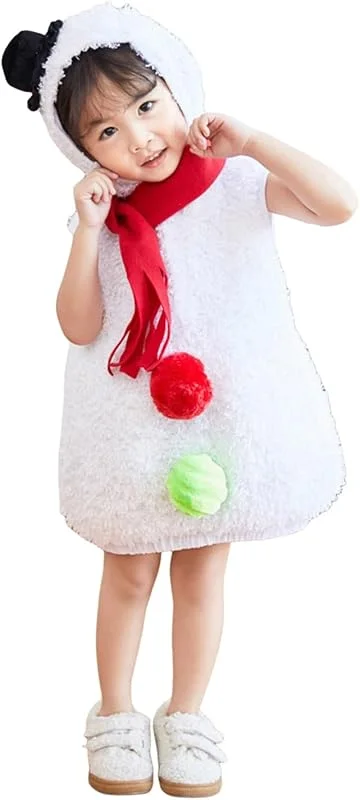 Marke: pvucpot pvucpot Kinder Schneemann Kostüm Cosplay – Teen & Kinder Festival Outfit, Mädween & Jungen Xmas Schneemann Kleidung, Party & Weihnachten Verkleidung, Weißer Kostüm Overall Für Weihnachten Geschenk — Weihnachtsmode