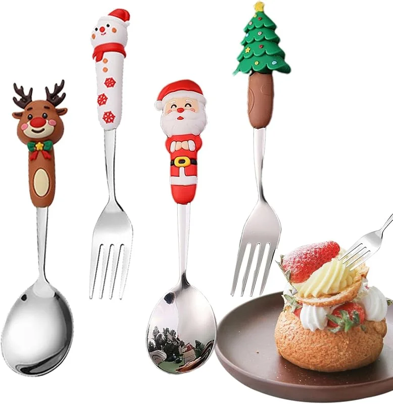 Marke: Generisch Weihnachtsgeschirr-Set – Weihnachts-Besteck-Set für Vorspeisen aus — Advent und Tisch