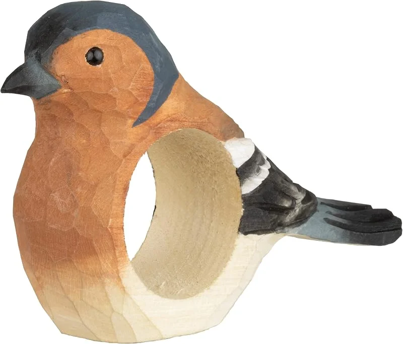 Besuche den WildlifeGarden-Store Wildlife Garden WG4570 Serviettenring Buchfink - Handgeschnitzter Serviettenring aus Holz für die Tischdekoration — Advent und Tisch