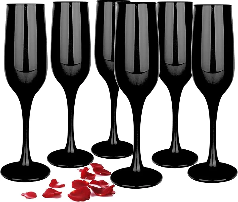 Besuche den Glasmark KROSNO 1992-Store Glasmark Krosno Gläser 6er Set 0, 2 Liter Sekt Champagner Prosecco Glas Kelch Sektgläser Champagnergläser Schaumweingläser Weingläser Schwarz 6 x 200ML — Wein und Festtafel