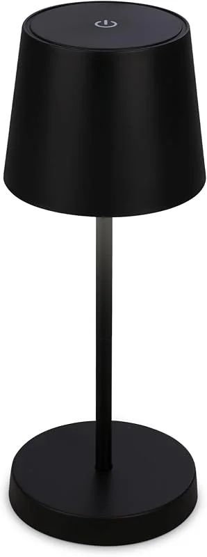 Besuche den BRILONER-Store BRILONER - LED Tischlampe Kabellos, Dimmbare Nachttischlampe Touch, Schreibtischlampe, Leselampe, Tischleuchte Outdoor und Indoor, USB-C, Camping Lampe, Warmweißes Licht, Schwarz, 10, 5x26 cm — Kerzenlicht Abendessen