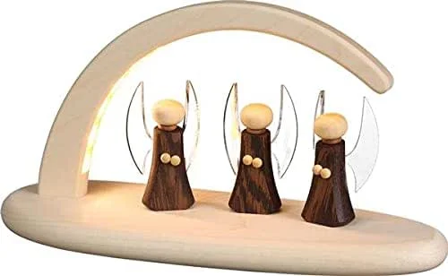 Besuche den Rudolphs Schatzkiste-Store Rudolphs Schatzkiste Schwibbogen Engel mit LED Beleuchtung BxHxT 24x13x10cm NEU Lichterbogen Fensterbogen Spitzbogen Erzgebirge Weihnachten Bergbau Bergmann Licht Holz Dekoration Beleuchtung — Weihnachtsdeko
