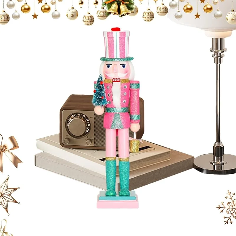 Marke: Generisch Nussknacker-Figuren, 38 cm, Holzfigur, festliche Sammlerstücke — Weihnachtsdeko