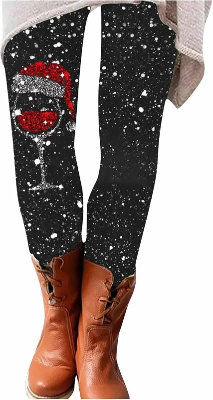 Marke: Générique Damen-Leggings, hohe Taille, bedruckt, Weihnachten, lässig, Leggings, bedruckt, Weihnachten, Stretch, Jegging-Hose, Slim Leggings, Jeans, Kombination, Hose, Strumpfhose, Weihnachten, 30-schwarz — Weihnachtsmode