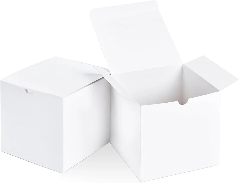 Besuche den SHIPKEY-Store SHIPKEY 50er Pack Weiße Geschenkboxen mit Deckel, 13x13x13 cm, langlebige quadratische Geschenkboxen für Hochzeit, Weihnachten, Feiertage, Geburtstage und alle anderen Anlässe — Geschenkverpackung