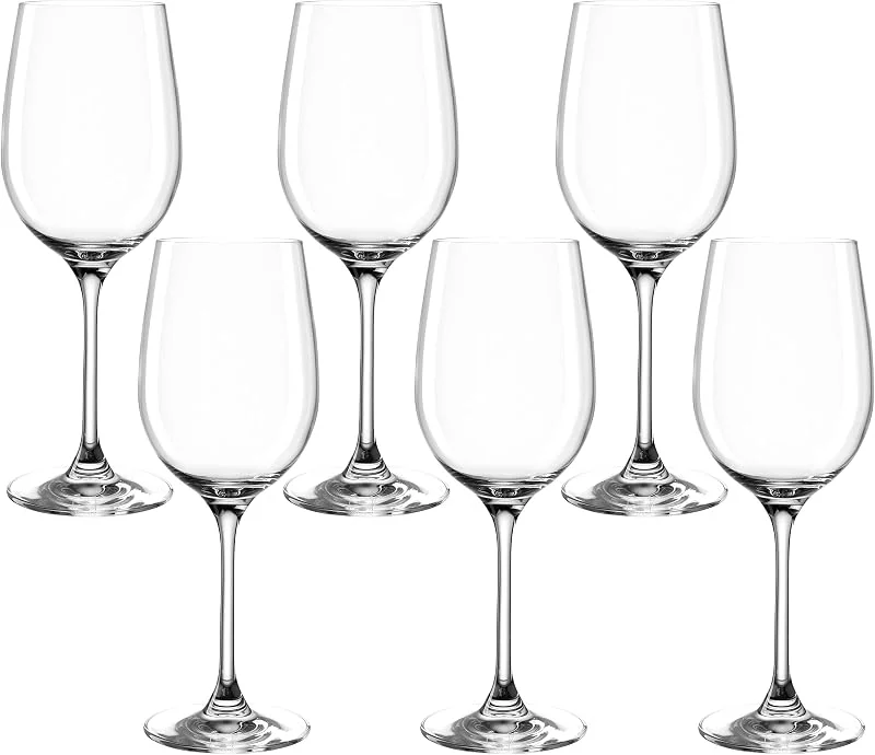 Besuche den LEONARDO HOME-Store Leonardo Ciao+ Weißwein-Gläser 6er Set, Weißwein-Kelche mit gezogenem Stiel, spülmaschinenfeste Wein-Gläser, Höhe 21, 5 cm, 370 ml, 061447 — Wein und Festtafel