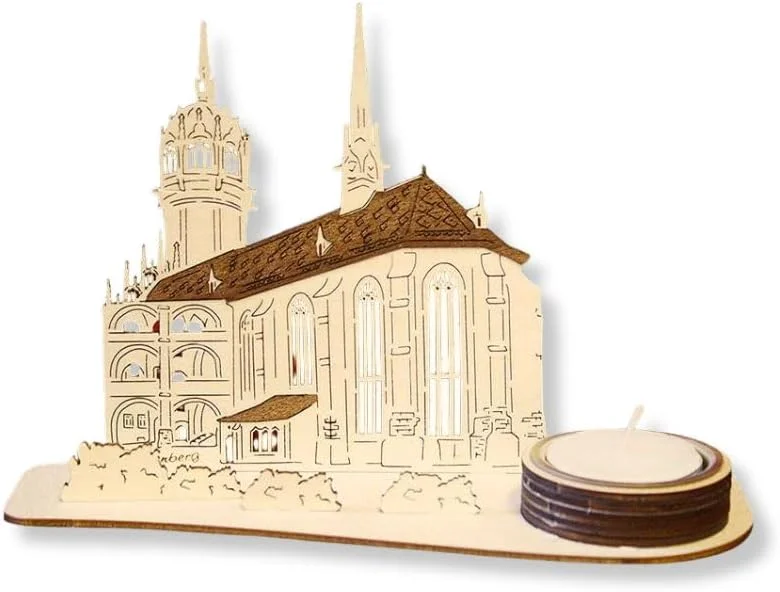 Marke: Holzkunst Schoenberg Teelichthalter Lutherstadt Wittenberg Schlosskirche, Holz Schwibbogen — Advent und Tisch
