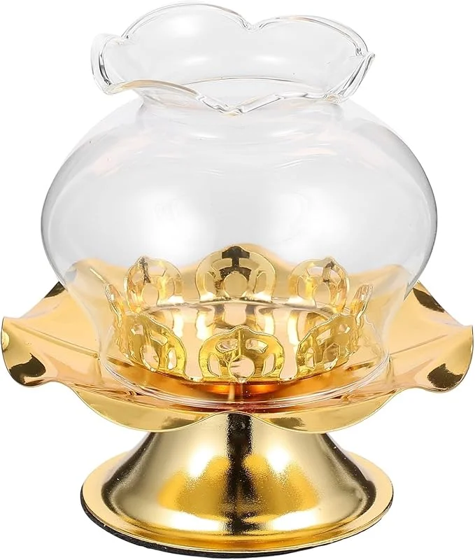 Marke: BESTOYARD 1 Stück Windfester Kerzenständer Gold, aus Zinklegierung und Glas — Kerzenlicht Abendessen