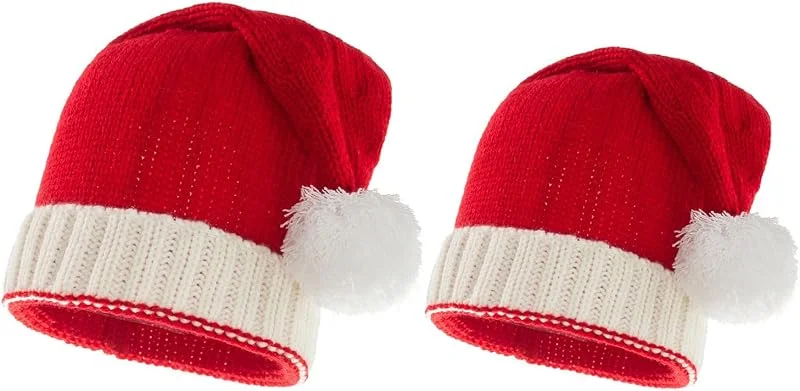 Marke: Haowul Santa Hats 2pcs Weihnachtsmütze Hut Winter Warmer Gestrickter Weihnachtsmütze Pompom Stricker Xtmas Holiday Hats Für Erwachsene Kinder Geschenk — Weihnachtsmode
