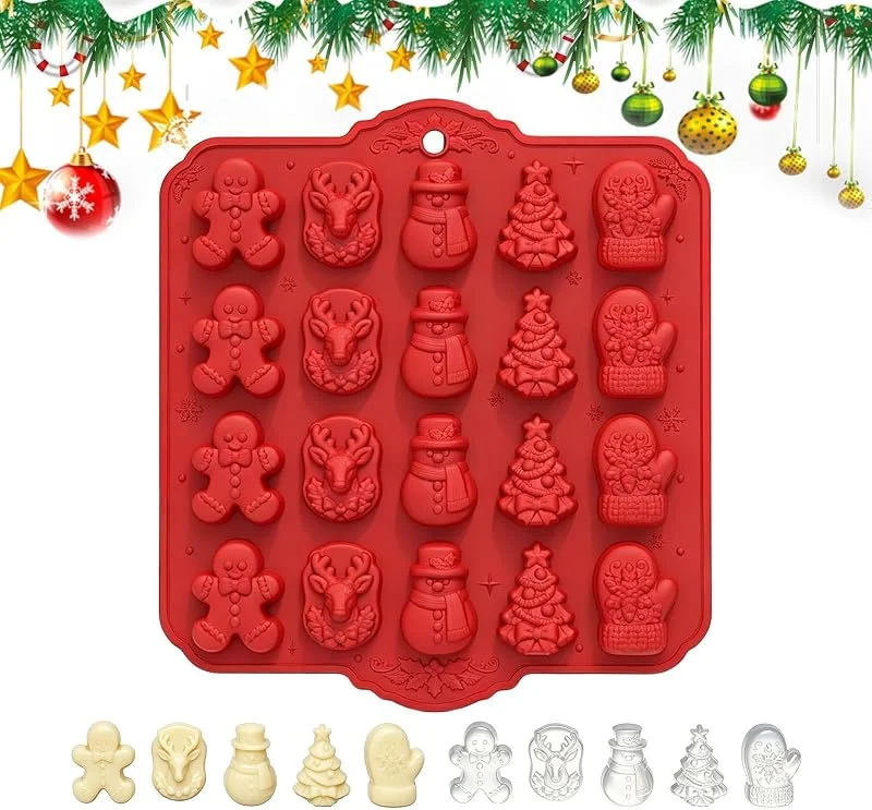 Marke: Générique Schokoladenformen für Weihnachten, 20 Mulden, lebensmittelecht, einfaches — Weihnachtskueche
