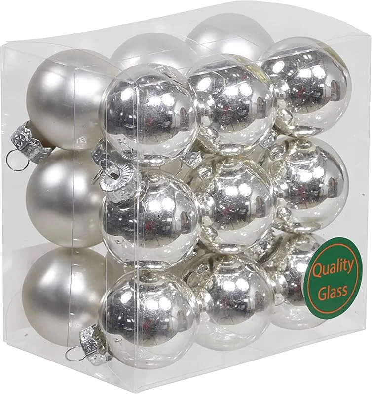 Besuche den Annastore-Store Kleine Baumkugeln aus Glas Ø 2 cm, 2, 5 cm, 3 cm - Christbaumkugeln Baumschmuck Christbaumschmuck Weihnachtsbaumschmuck Weihnachtsbaumkugeln (16 Stück Silber (Glänzend+Matt), 3 cm) — Weihnachtsdeko