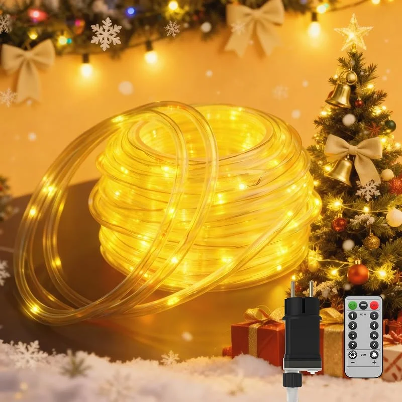 Besuche den AufuN-Store Aufun Lichterschlauch Aussen IP44 8 Modi Dimmbar Lichtschlauch Außen — Weihnachtsbeleuchtung