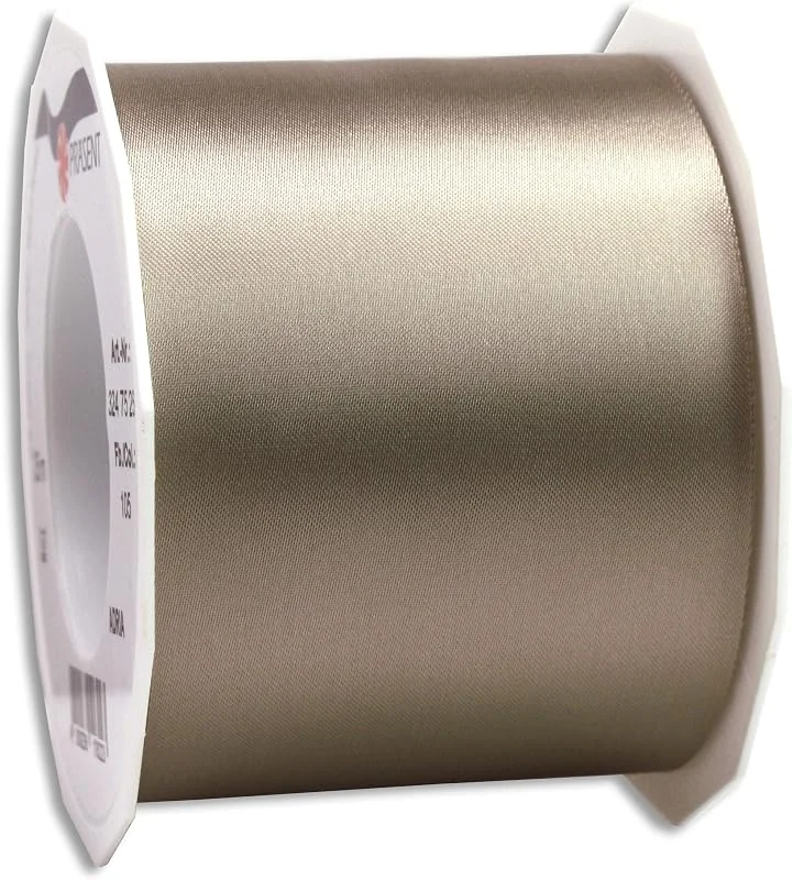 Besuche den PRÄSENT-Store PRÄSENT ADRIA, SATIN taupe, 25 m Satinband zum Einpacken von Geschenken, 72 mm Breite, Geschenkband zum Dekorieren & Basteln, Dekoband für Präsente, zu jedem Anlass — Geschenkverpackung