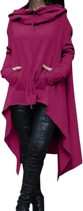 Marke: Generisch Frauen Lose Hoodie Lange Kapuzen Tops Damen Sweatshirt Pullover Asymmetrische Bluse Der Oversized Lang Sweartshirtjackedamen Sommer Langarm Langarmshirt Weiß Mädchen Jacke Royalblau Ohne Bund — Weihnachtsmode