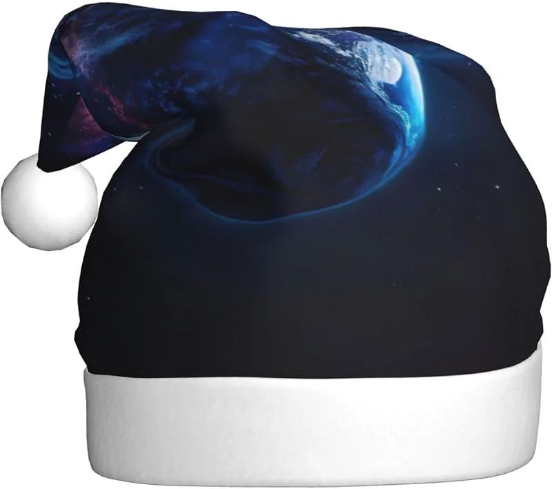 Marke: Tamiger Weihnachtsmützen mit Universum-Planeten-Druck, saisonal festlich — Weihnachtsmode