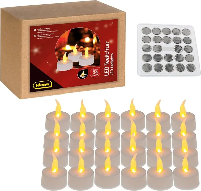 Besuche den Idena-Store Idena LED Teelichter Warmweiß, 24 Stück — Kerzenlicht Abendessen