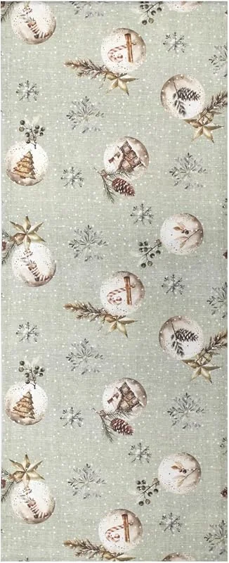 Marke: HOME WOHNIDEEN TISCHLÄUFER Weihnachten DEKOSTOFF Bedruckt Feliz Navidad, Farbe Salbei, 140 X 40 cm, Grün — Küche & Haushalt