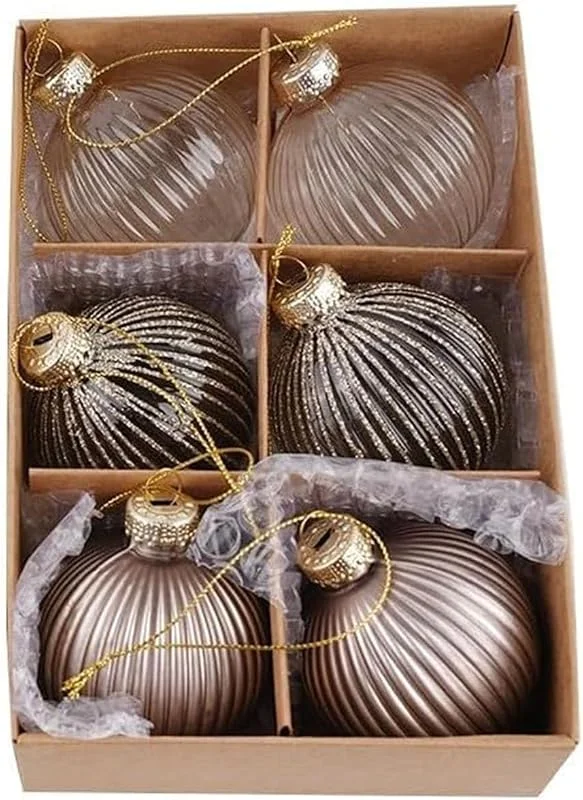 Marke: WAZUBC 6 Stück Weihnachtskugel Set, 6cm Weihnachtsbaum Dekorationen Set Weihnachtsbaum Hängekugeln für Bäume, Hochzeiten und besondere Anlässe (Stil B) — Weihnachtsdeko