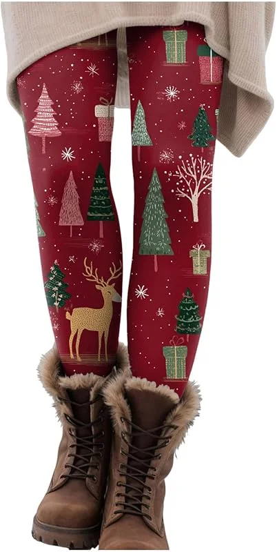 Marke: Longra Longra Weihnachten Leggings Damen Weihnachtsleggins mit Weihnachtsaufdruck Weihnachtsstrumpfhose Tights Weihnachtsfest Kostüm Fitness Sport Yoga Hose Für Sportleggins Damen — Weihnachtsmode